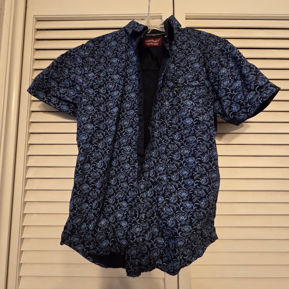 Stylish Blue Floral Button Down Shirt for Kids